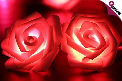 From QR39 Brighten up with Rose Shaped LED Lights - Choose from 3 Colors! (Up to QR150 Value)